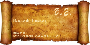 Bacsek Emese névjegykártya