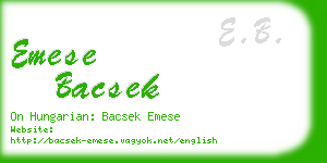 emese bacsek business card